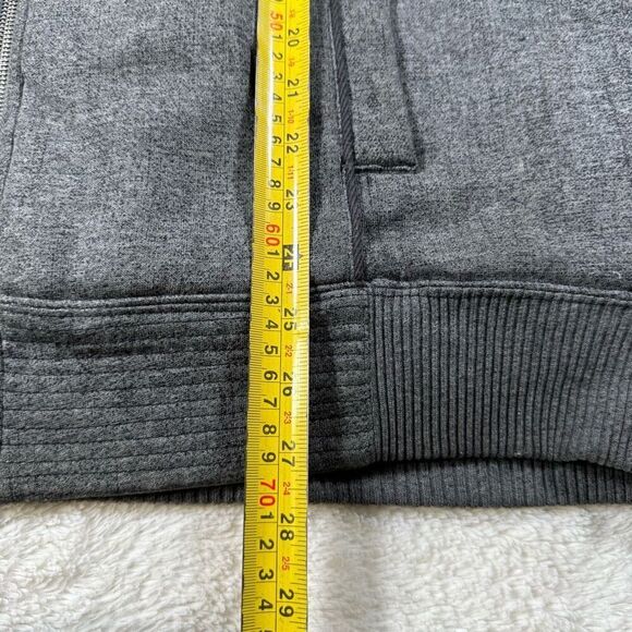 Fox Racing DELUXE Full Zip Hoodie Sherpa Faux Fur Y2K Grunge Men’s Gray - Picture 10 of 10